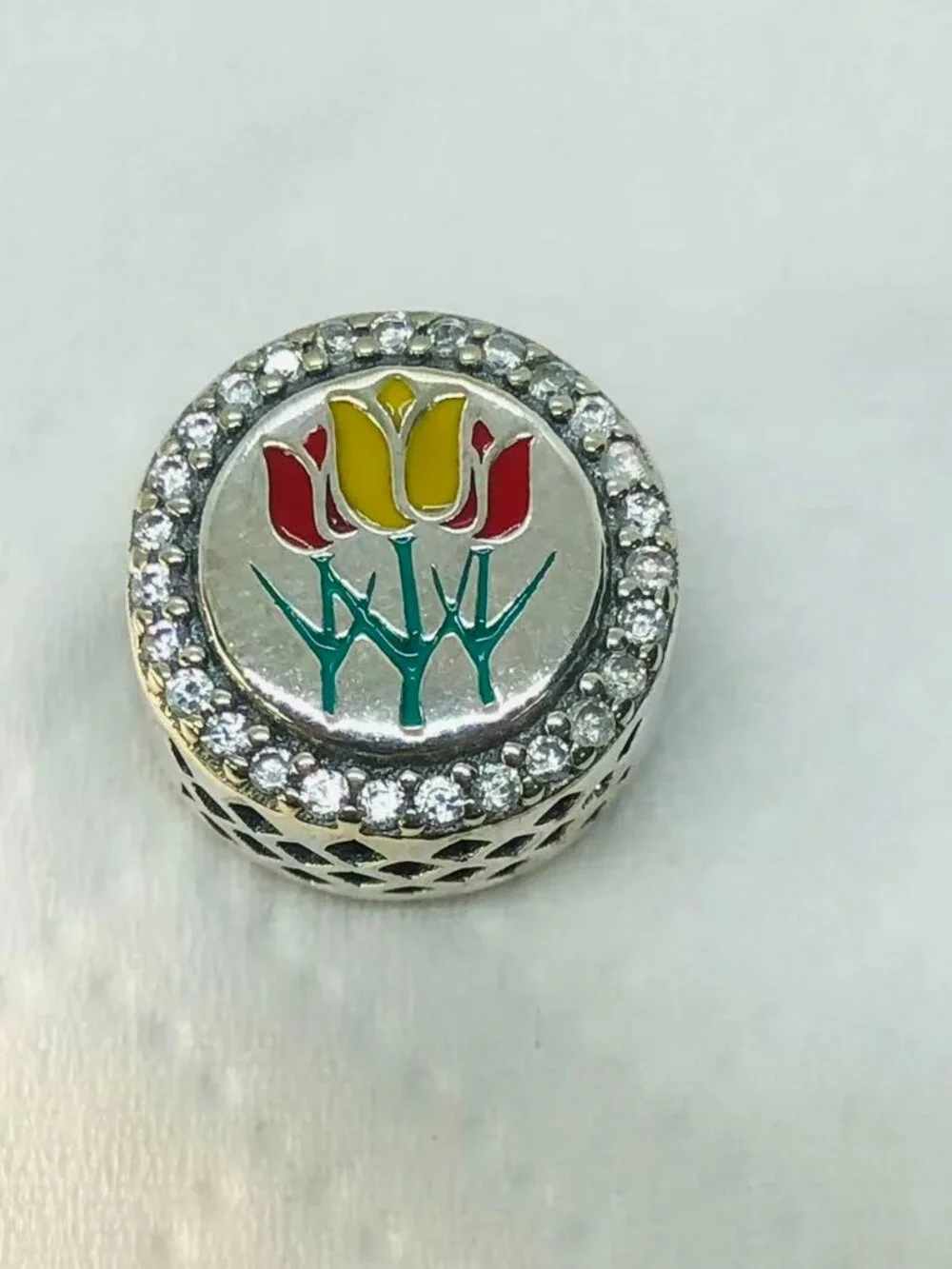 ✨ ✨Pandora Holland Charm Blooming Tulip Bead Charm S925 Silver with box